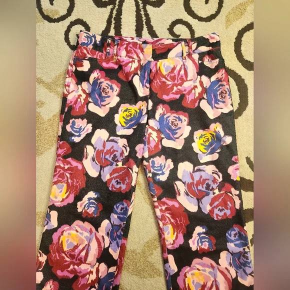 Express Stretch Floral Wide-Leg Pants - Picture 6 of 8